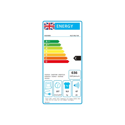 Hoover HLEV9LF 9Kg Vented Tumble Dryer in White Sensor NFC C Rated