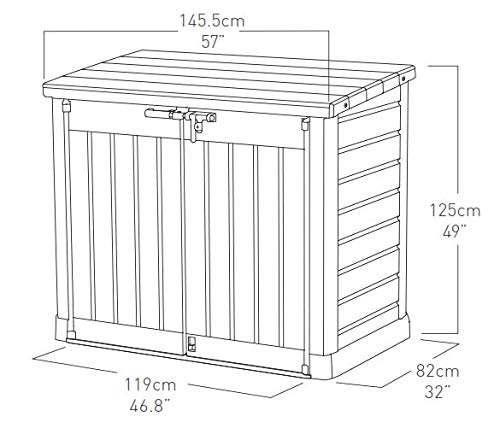 Store It Out Max Keter Outdoor Garden Storage Shed, Beige and Brown