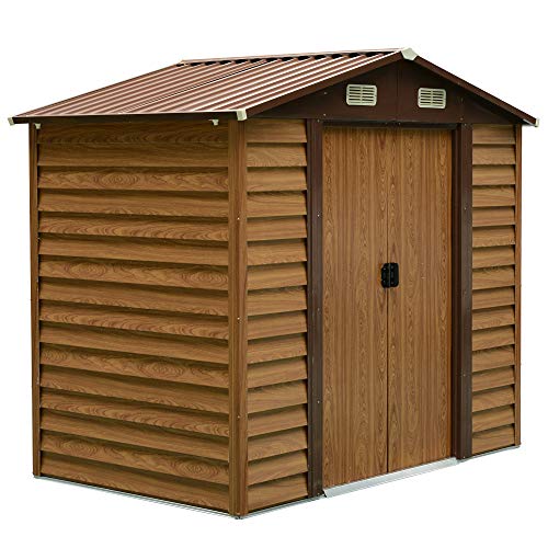 Outsunny 8 x 6ft Garden Metal Storage Shed House Hut Gardening Tool Storage