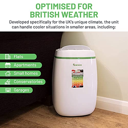 Meaco 12L Low Energy Dehumidifier and Air Purifier 2 in 1- Quiet Dehumidifier For Flats