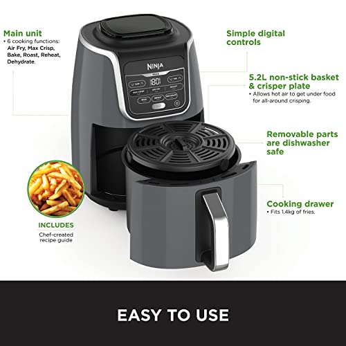 Ninja Air Fryer MAX, 5.2L, 6-in-1, Uses No Oil, Air Fry