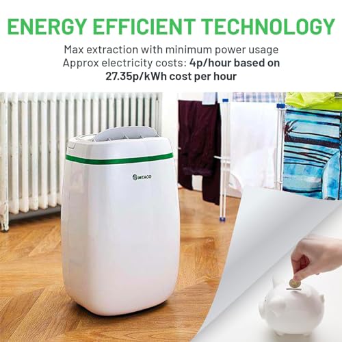 Meaco 12L Low Energy Dehumidifier and Air Purifier 2 in 1- Quiet Dehumidifier For Flats