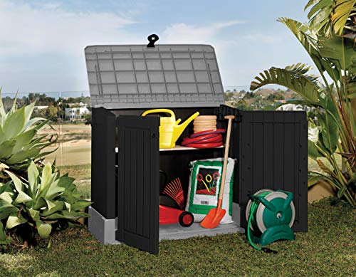 Keter Store It Out Midi Outdoor Garden Storage Shed, Black and Grey, 130 x 74 x 110 cm