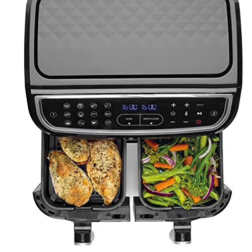 Salter EK4548 Dual Air Fryer - Double Drawer, 2 XL Non-Stick Cooking Trays