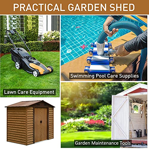 Outsunny 8 x 6ft Garden Metal Storage Shed House Hut Gardening Tool Storage