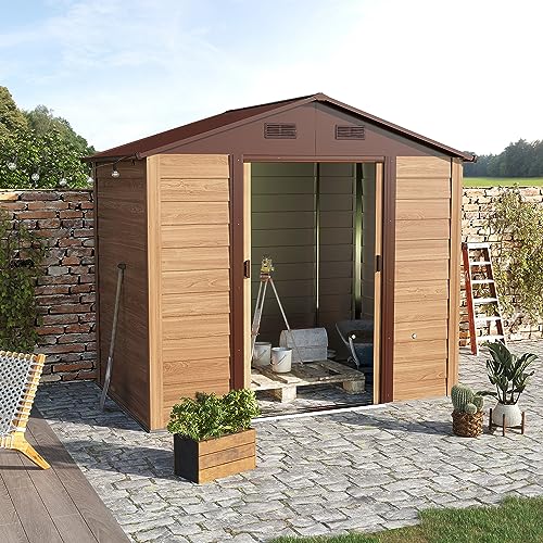 Outsunny 8 x 6ft Garden Metal Storage Shed House Hut Gardening Tool Storage